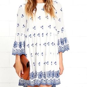 Lulus White Peplum Dress - M